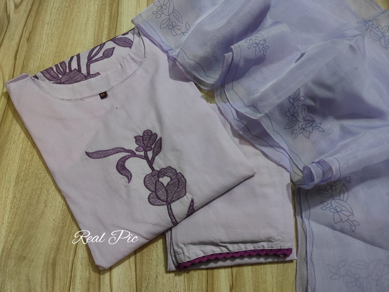 Purple Cotton Embroidered Festival Kurta Set